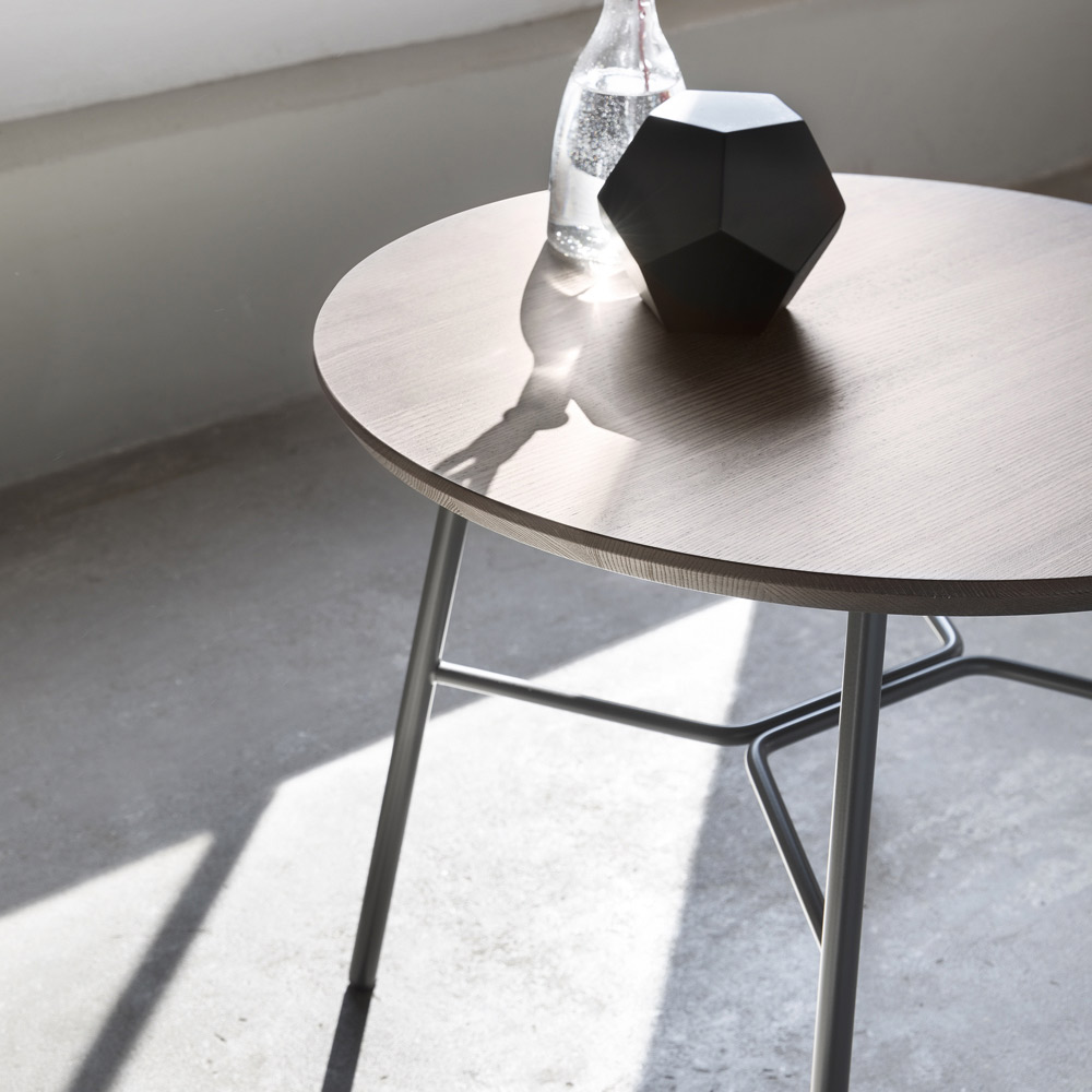 Konferenční stolek s kulatou deskou z masivního dřeva Made in Italy - Makino
