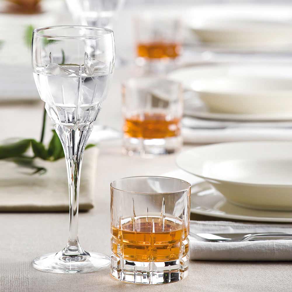 CRISTALICA Bicchiere da Whisky Bicchiere Acqua Tumbler RHOMBUS Trasparente Cristallo H=10.5 cm 