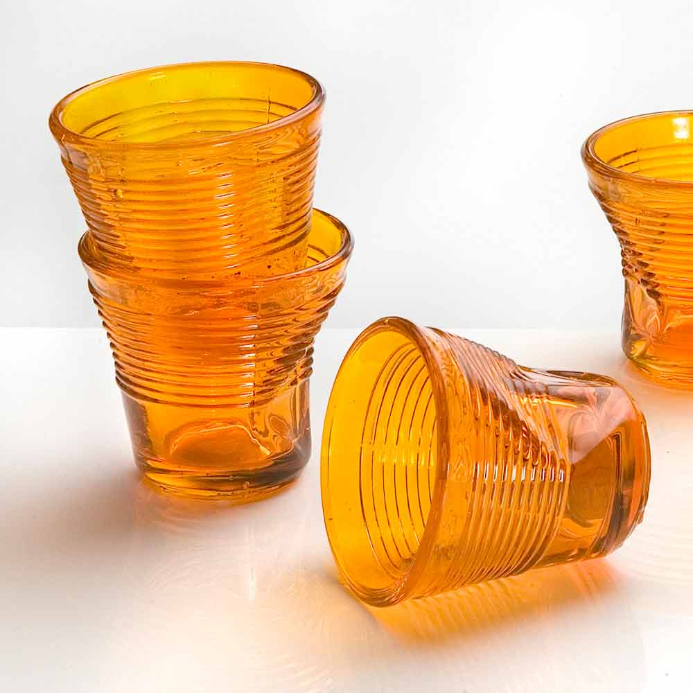 12 Tazzine Bicchieri Accartocciati da Caffè in Vetro Design Colorato -  Sarabi