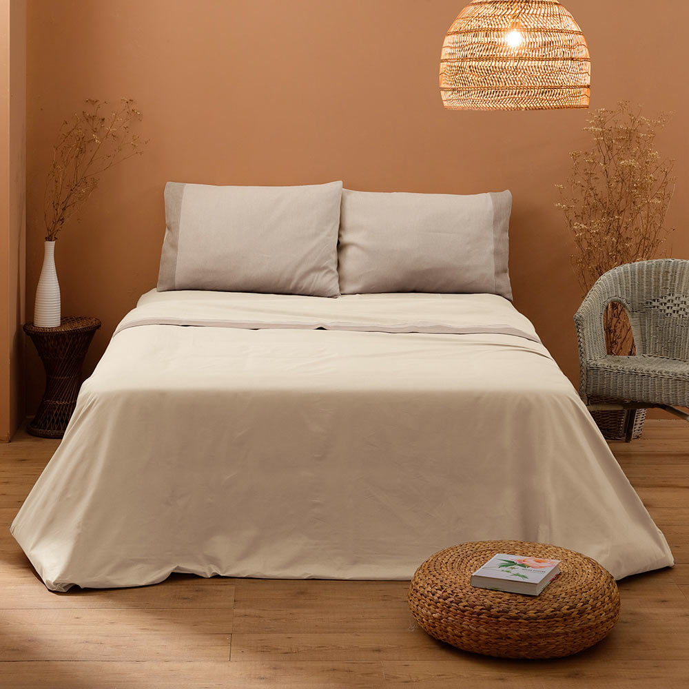 Completo Letto Matrimoniale 'America' In Puro Cotone Naturale 100% - Lenzuola E Federe, Novità 2021