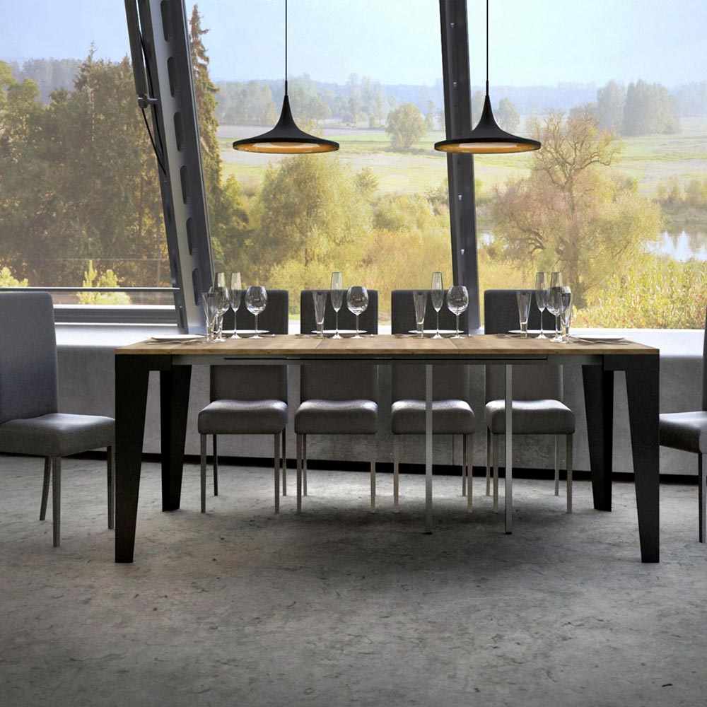 Liberoshopping Panca ELIA Allungabile In Legno – Made In Italy – Da 72 Cm A 300 Cm – 6 Posti Con Ruote