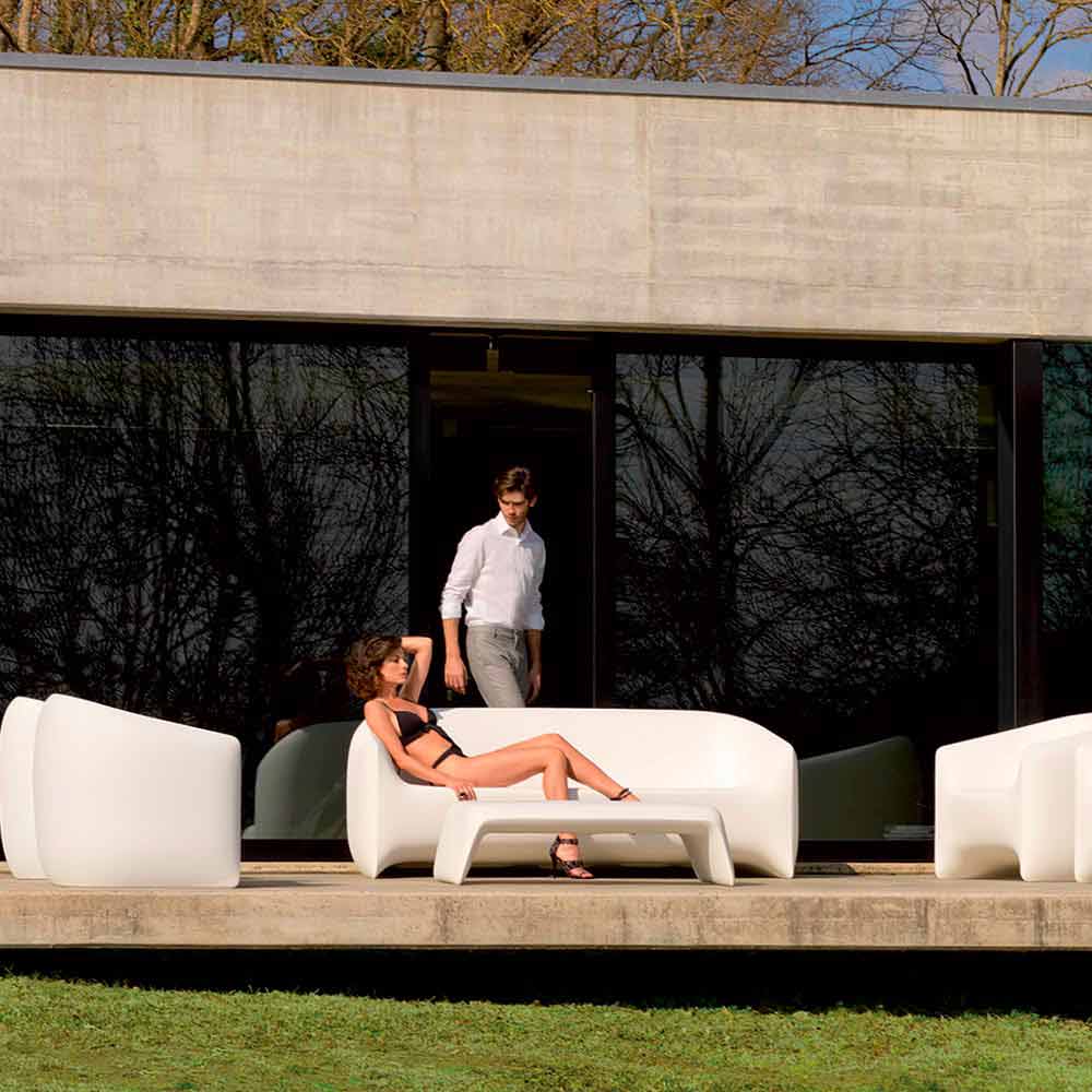 Divano da giardino in resina di polietilene Blow Vondom,design moderno