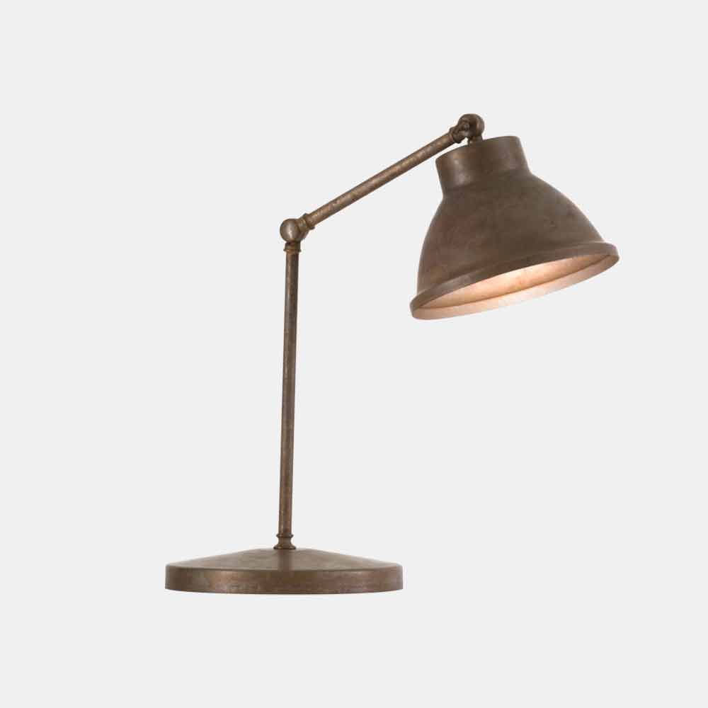Lampada da Tavolo Scrivania Design Vintage in Ottone e Ferro