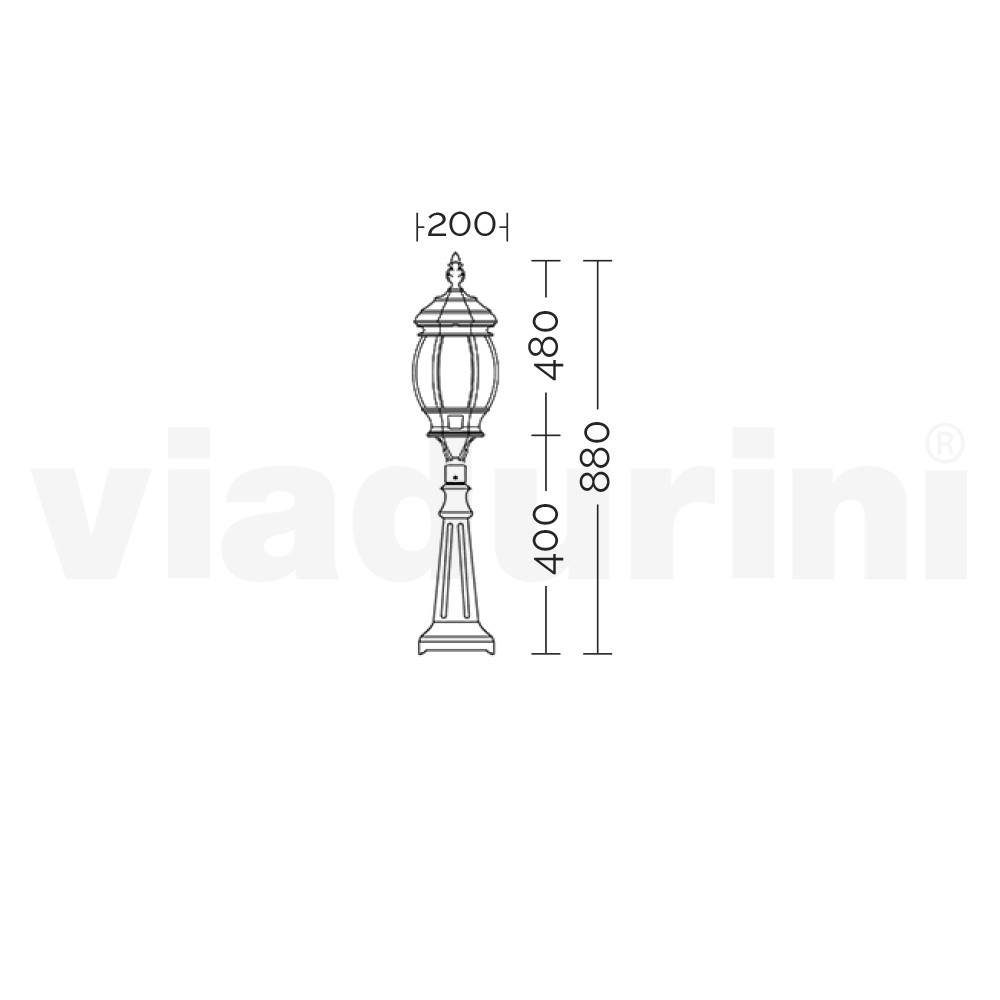 Lampada Da Giardino Lentua Stile Vintage, Palo Da Sentiero In Alluminio Nero, Altezza 120 Cm Con Attacco E27 E IP44, Perfetta Per Esterni (lampadina Esclusa)