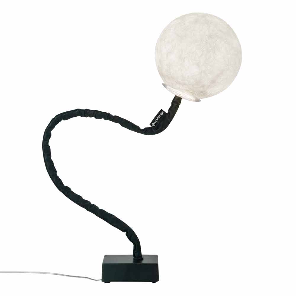 Searchlight EU8022BK Lampada A Stelo Da Terra – 144cm – Design Vintage Moderno In Nero Opaco E Oro – Per Ufficio O Salotto