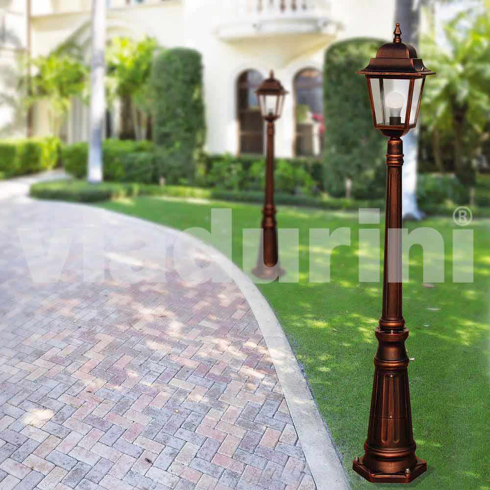 2 Lampioni Da Giardino Con Picchetto In Alluminio IP44 - H 50cm, Design Stelle, Argento, E27