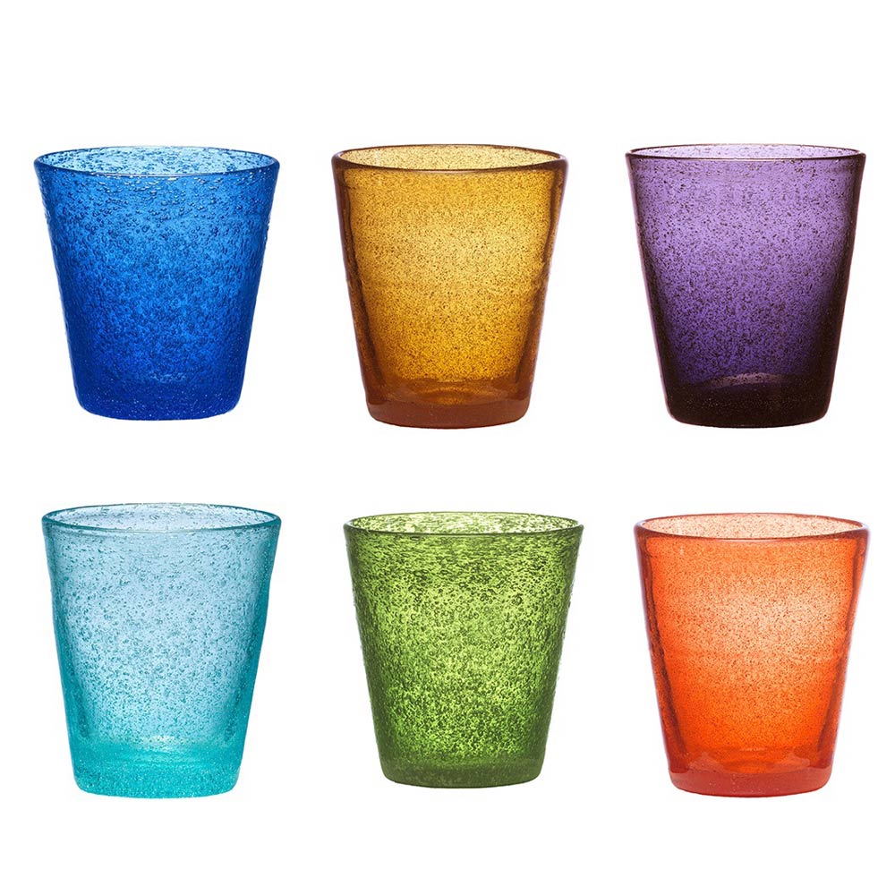 Servizio Bicchieri Colorati di Vetro Design Moderno Elegante