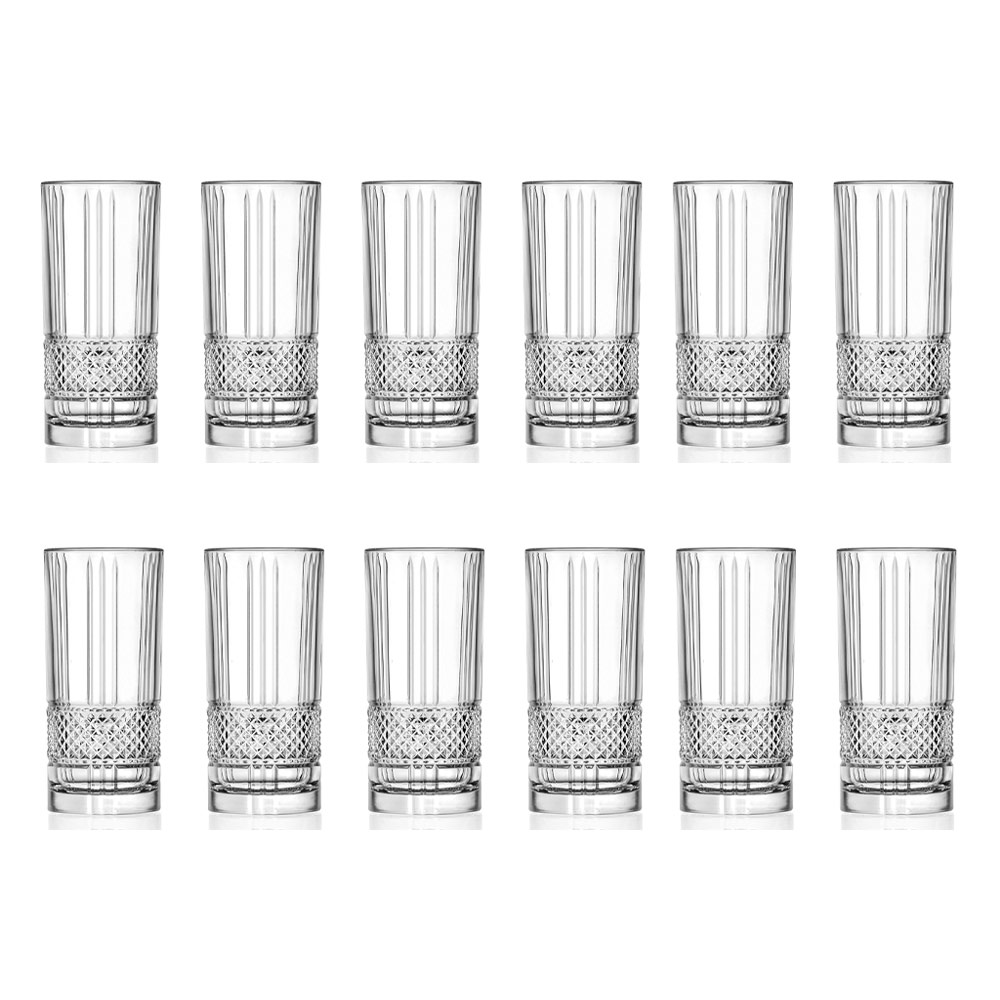 Set Di Bicchieri Highball In Vetro 355ml - Eleganti, Spessi E Lavastoviglie - Per Cocktail E Bevande