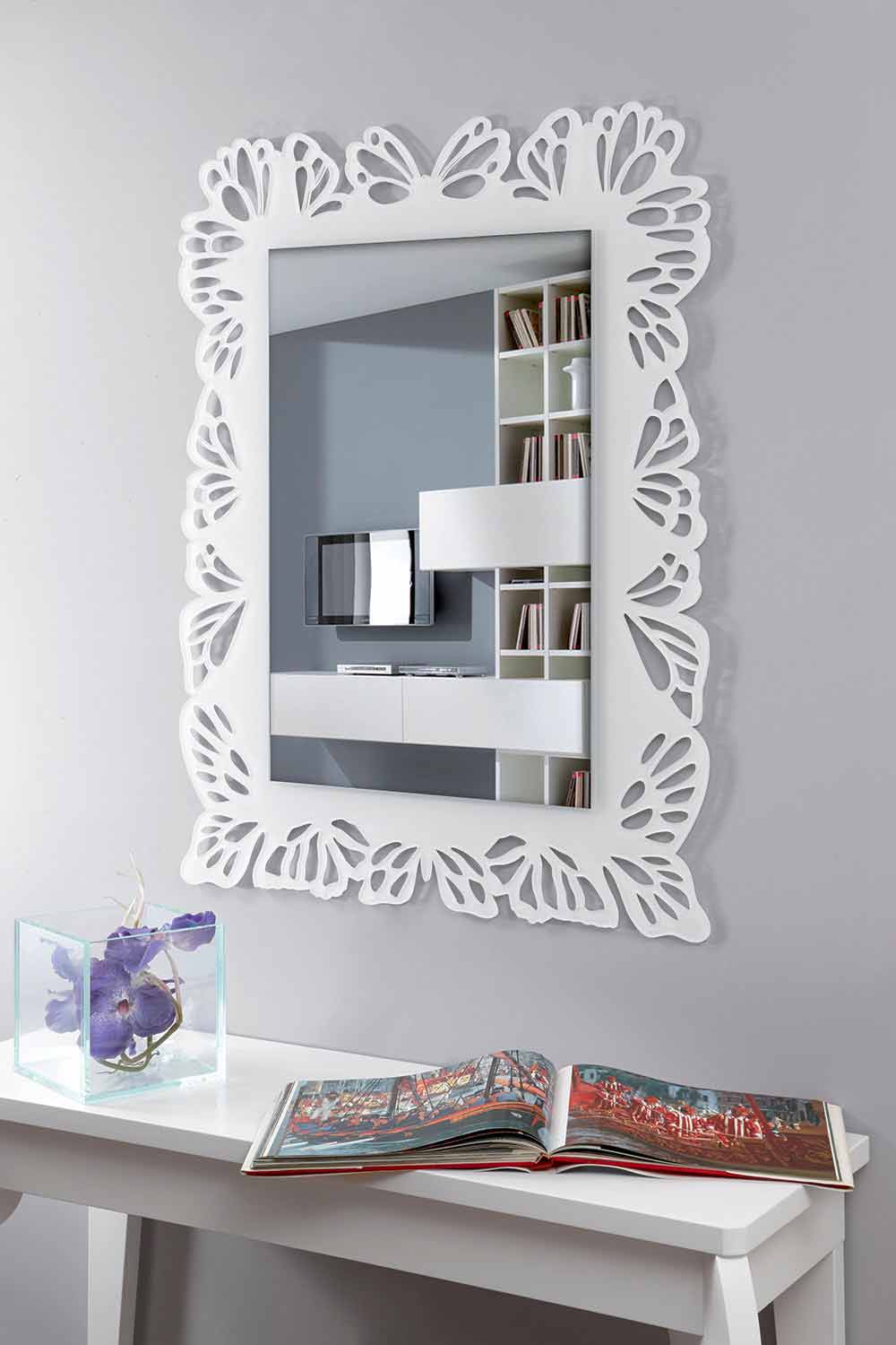 Specchio a Muro Moderno dal Design in Plexiglass Decorato