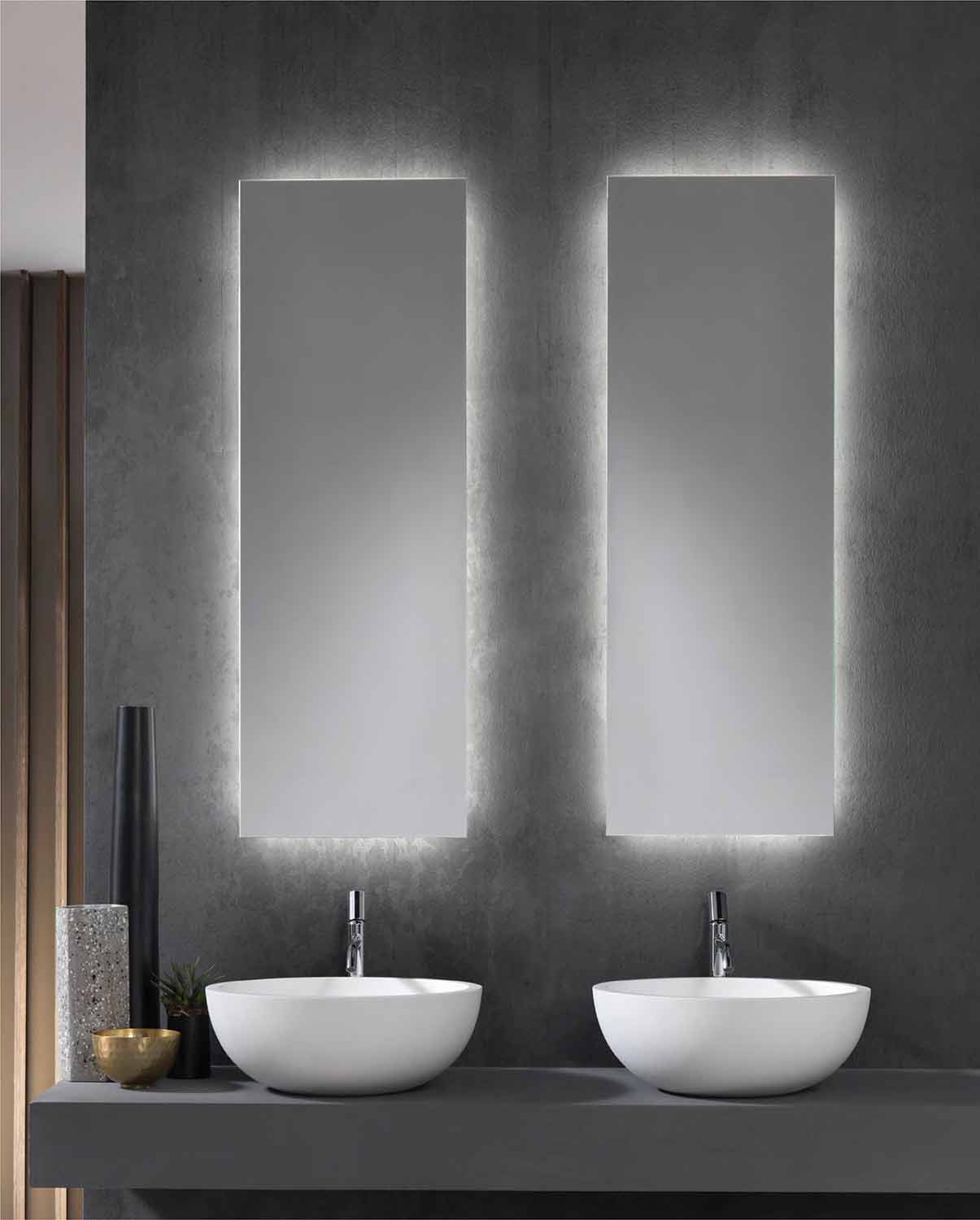 Specchio ID Noemi21 specchio da bagno a LED con illuminazione design tutto intorno a seconda delle dimensioni – a scelta: larghezza 80 x altezza 60 cm – bianco neutro prodotto in Germania