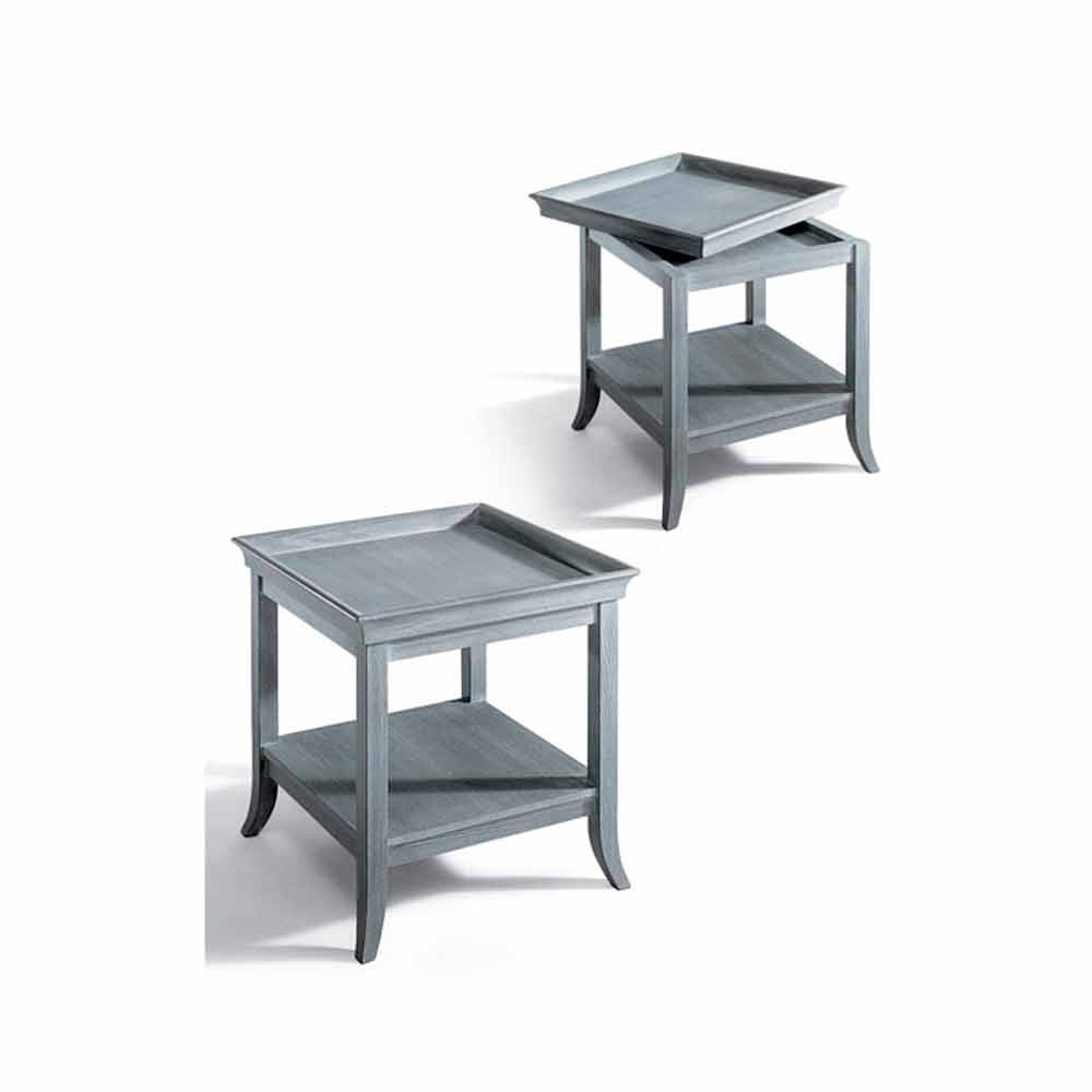 Tavolino da salotto design in legno laccato grigio 60x60 for Design salotto