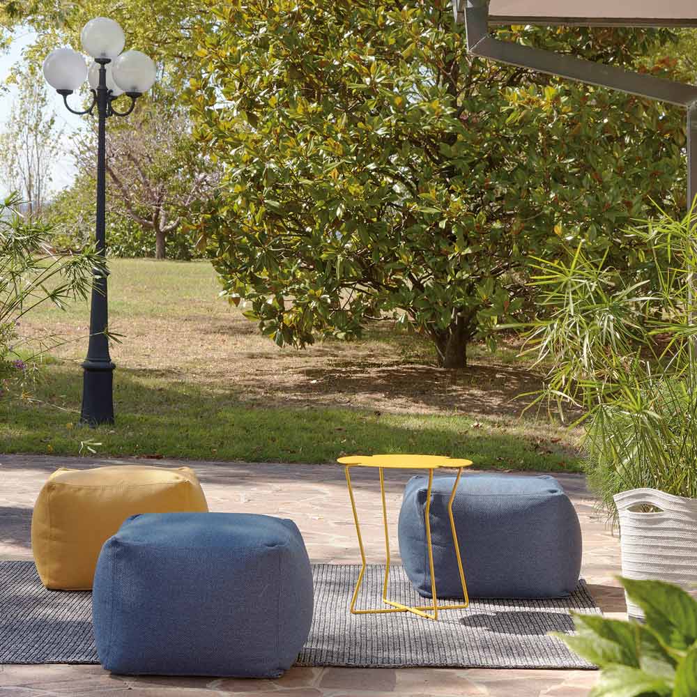 YEFU Tavolino Da Esterno Singolo Strato Blu Scuro - Resistente HIPS E Acciaio Inox, Facile Manutenzione, Angoli Arrotondati Per Patio E Giardino