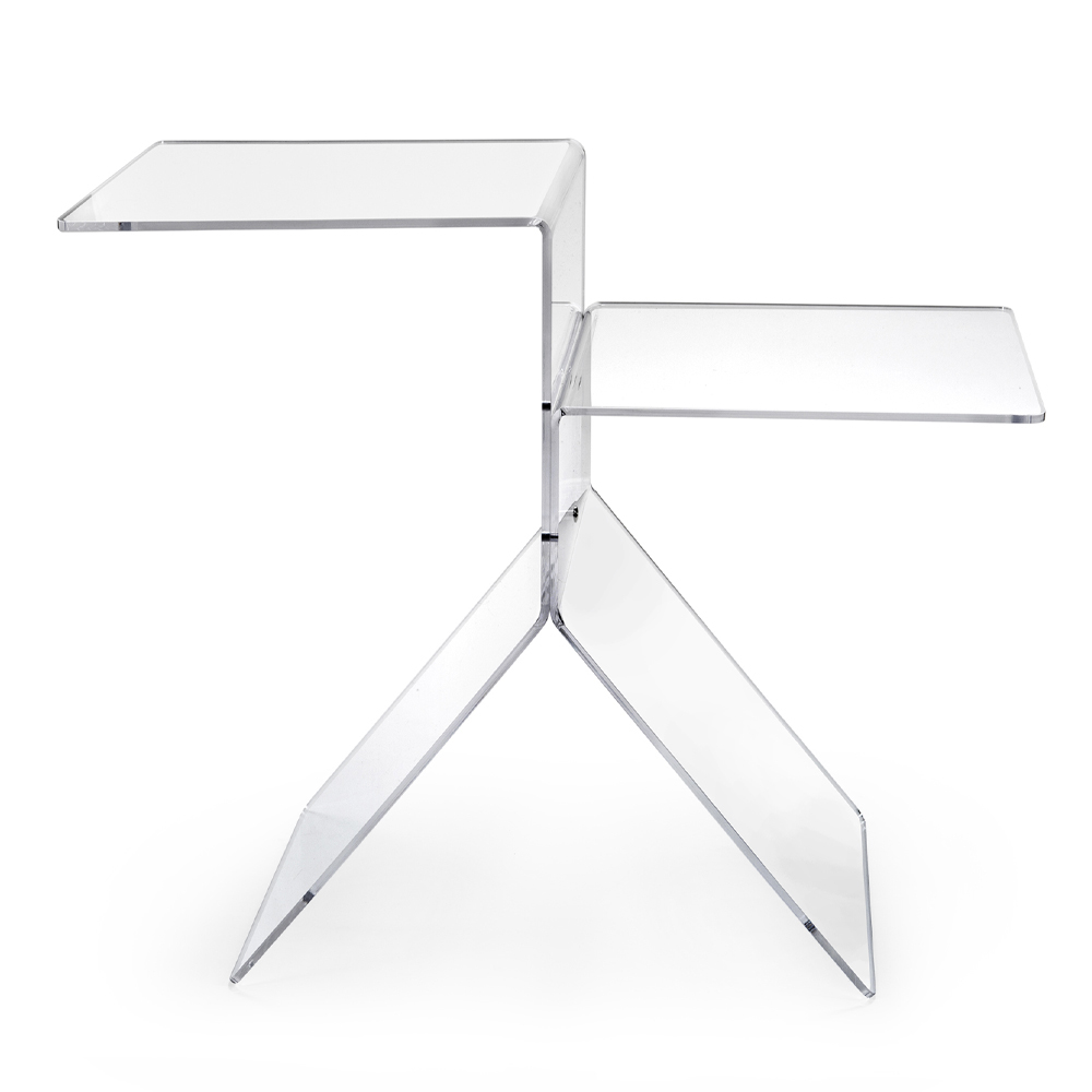 Tavolino Espositore In Plexiglass Trasparente – Alzatina 16x7x9 Cm, Spessore 5 Mm, Capacità 1 Kg