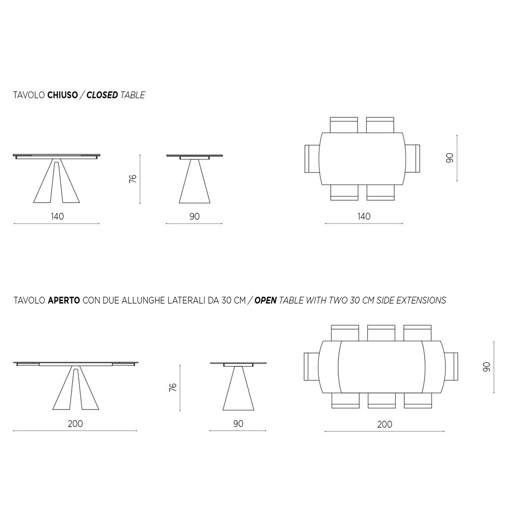 Tavolo da Pranzo Allungabile posti in Grès Porcellanato - Main Image