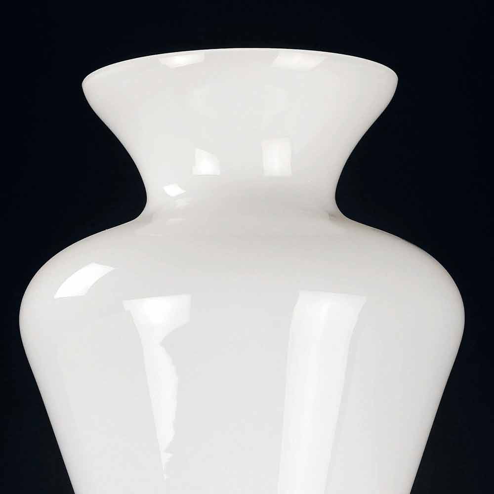 Vaso Decorativo Moderno in Vetro Trasparente e Bianco Made in Italy -  Romantica