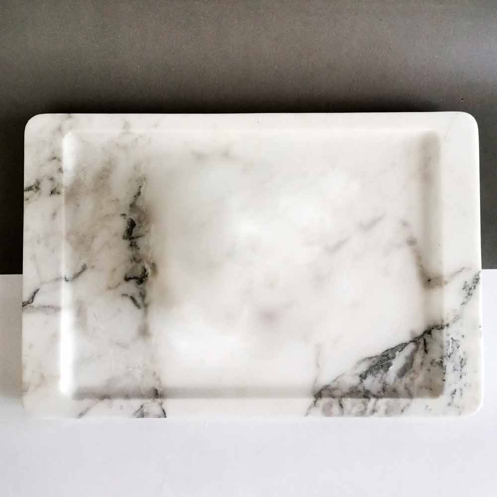 Genware marmo bianco rettangolare vassoio GN 1/3   32 cm x 18 cm 