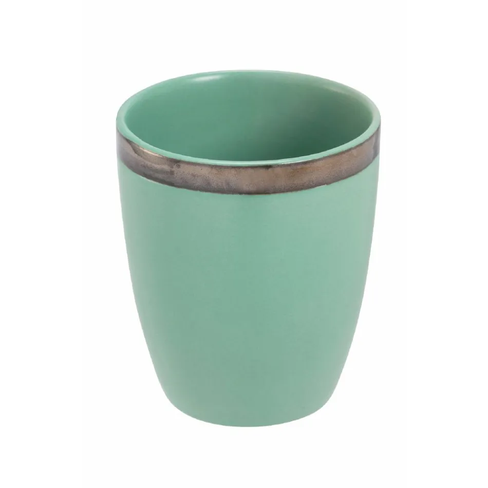 12 Bicchieri Acqua 320 ml in Gres e Contorno Dorato - Bibol Viadurini