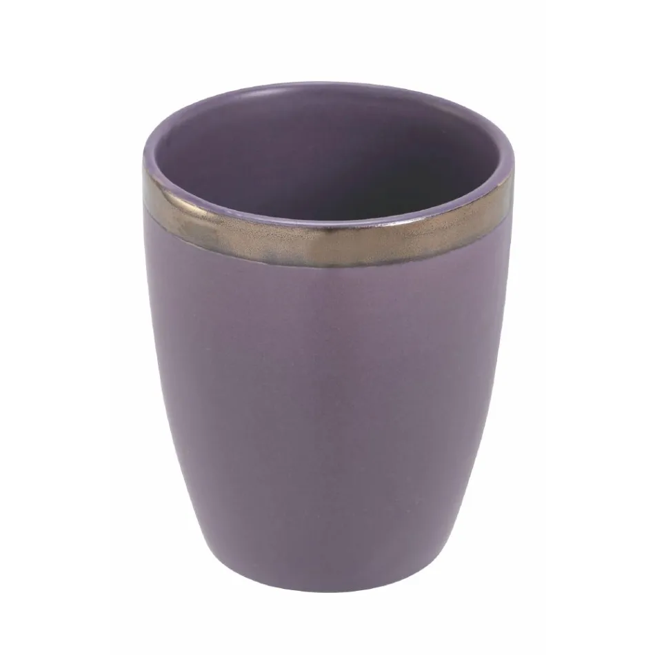 12 Bicchieri Acqua 320 ml in Gres e Contorno Dorato - Bibol Viadurini