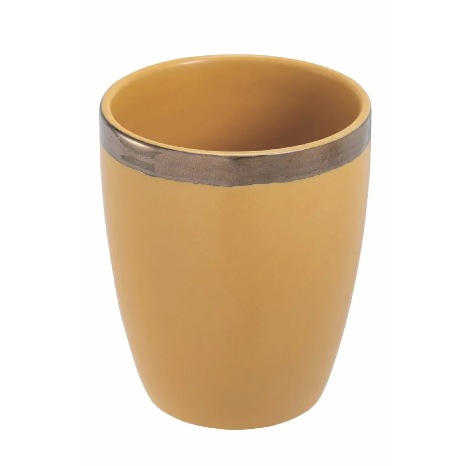 12 Bicchieri Acqua 320 ml in Gres e Contorno Dorato - Bibol Viadurini