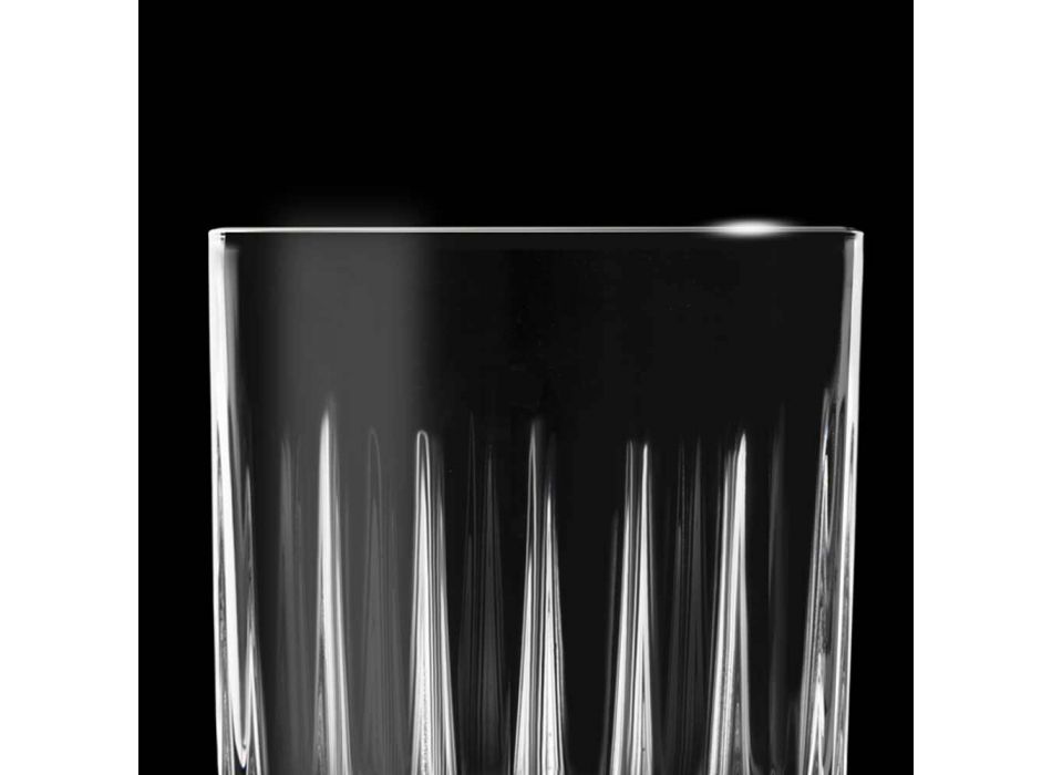 12 Bicchieri da Liquore in Eco Cristallo con Decori Lineari Design - Senzatempo
