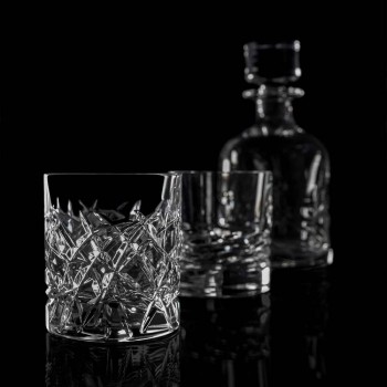 12 Bicchieri Dof Vintage per Acqua o Whisky Design in Cristallo - Titanio