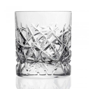 12 Bicchieri Dof Vintage per Acqua o Whisky Design in Cristallo - Titanio