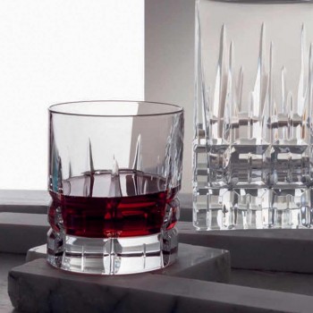12 Bicchieri Double Old Fashioned Tumbler Basso da Whisky in Cristallo - Fiucco