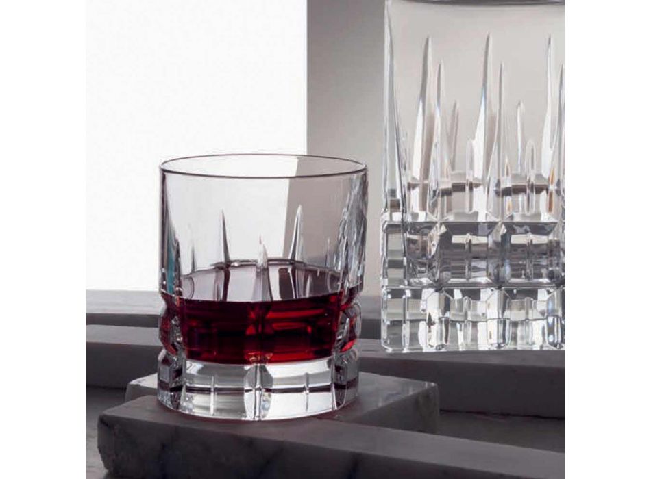 12 Bicchieri Double Old Fashioned Tumbler Basso da Whisky in Cristallo - Fiucco