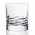 12 Bicchieri in Cristallo Decorato per Whisky Dof Tumbler, Linea Lusso - Titanio