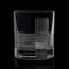 12 Bicchieri per Acqua o Whisky Design Vintage in Cristallo Decorato - Tattile Viadurini