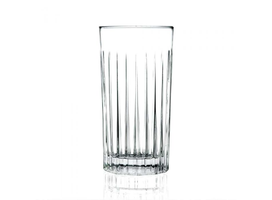 12 Bicchieri Tumbler Alti Highball in Eco Cristallo Decorato - Senzatempo Viadurini