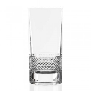 12 Bicchieri Tumbler Alti in Cristallo Ecologico Decorato di Lusso - Milito