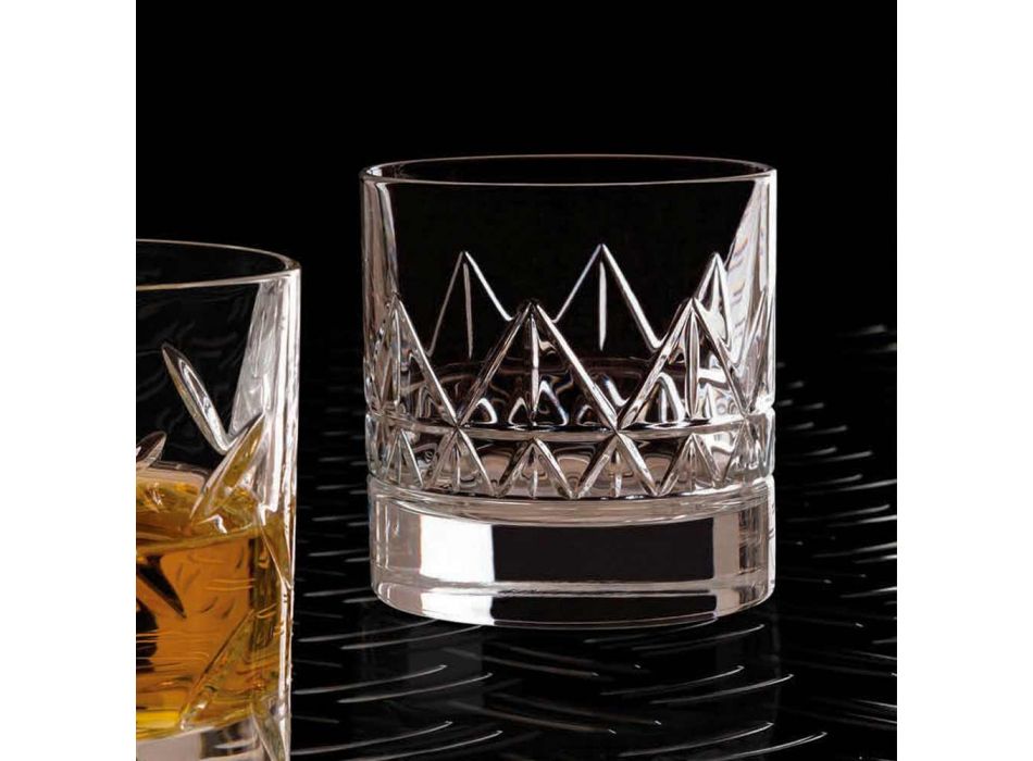 12 Bicchieri Whisky o Acqua Design Moderno di Lusso in Cristallo - Aritmia Viadurini