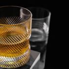 12 Bicchieri Whisky o Acqua in Cristallo Eco Decorato Design Vintage - Tattile Viadurini