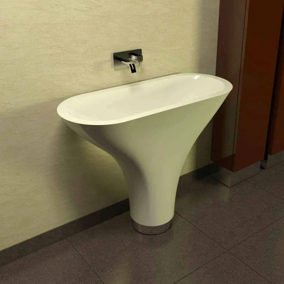 Lavabo Bagno Design Flounder Made in Italy Viadurini