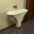 Lavabo a colonna design moderno Flounder made in Italy