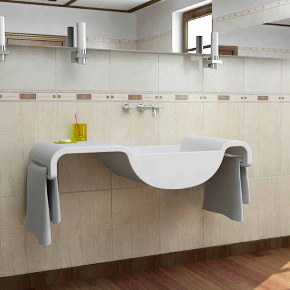 Lavandino Arredo Bagno Onda Made in Italy Viadurini