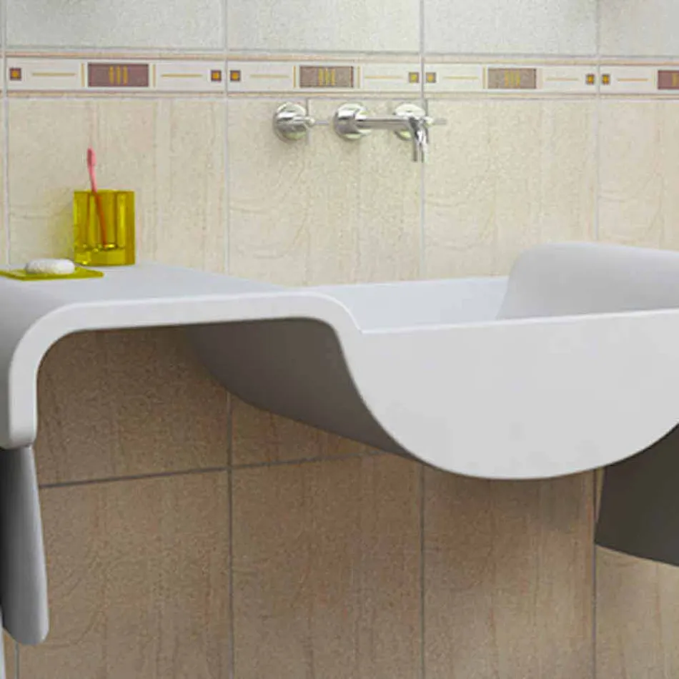 Lavandino Arredo Bagno Onda Made in Italy Viadurini