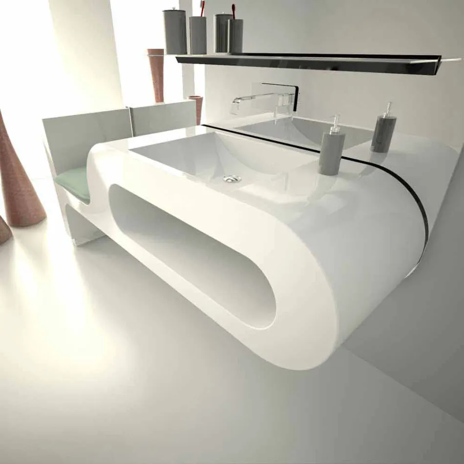 Lavandino Design Bagno Garfish  Made in Italy Viadurini