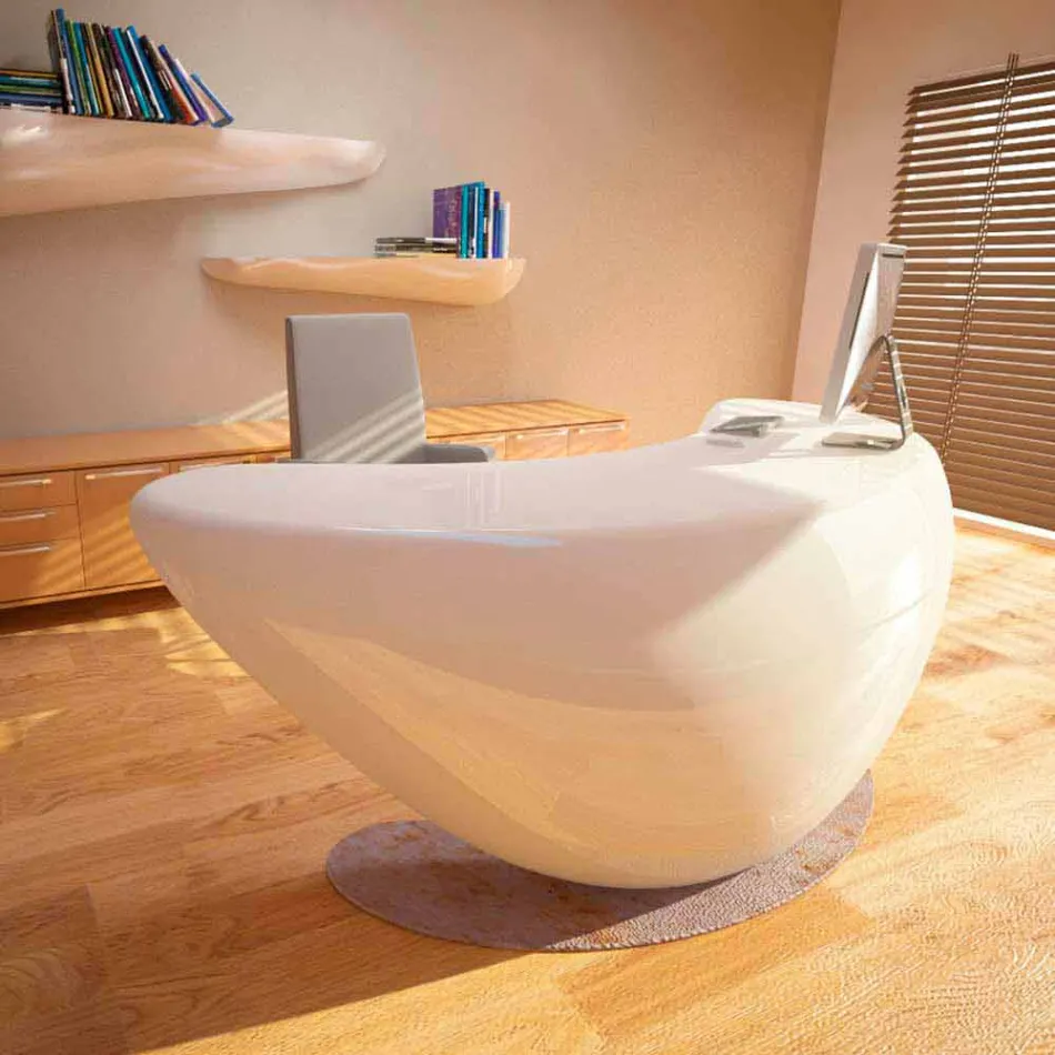 Scrivania Moderna Ufficio Boomerang Made in Italy Viadurini