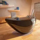 Scrivania Moderna Ufficio Boomerang Made in Italy Viadurini