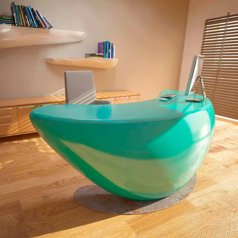 Scrivania Moderna Ufficio Boomerang Made in Italy Viadurini