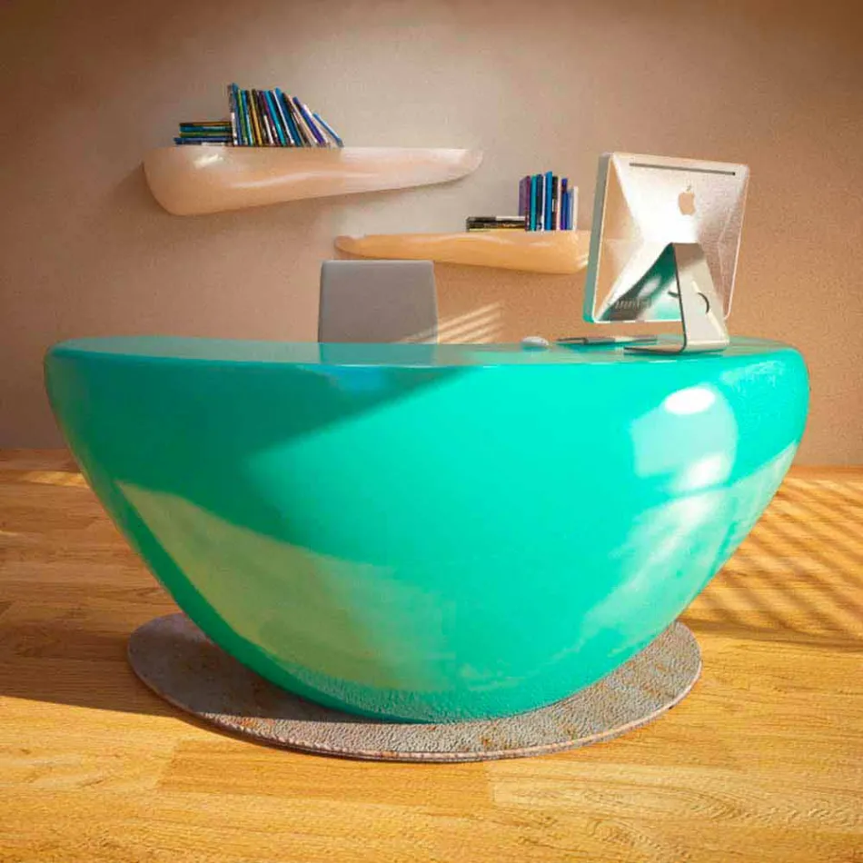 Scrivania Moderna Ufficio Boomerang Made in Italy Viadurini