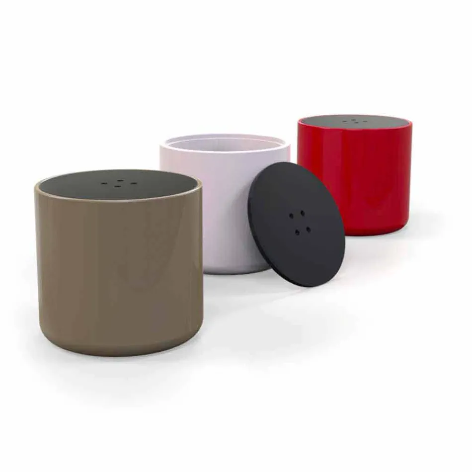 Pouf Contenitore/Tavolino Design Button Made in Italy Viadurini