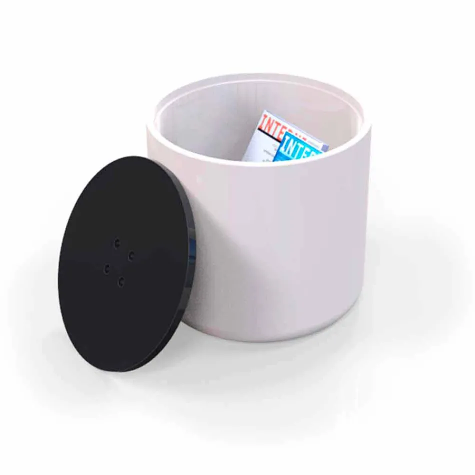 Pouf Contenitore/Tavolino Design Button Made in Italy Viadurini