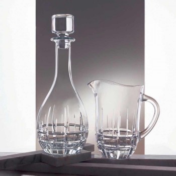 2 Bottiglie con Tappo per Vino Design Rotondo in Cristallo Decorato - Fiucco