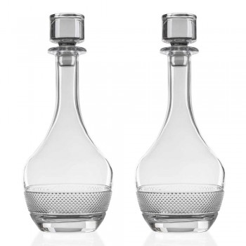 2 Bottiglie da Vino con Tappo in Cristallo Ecologico Design Rotondo - Milito