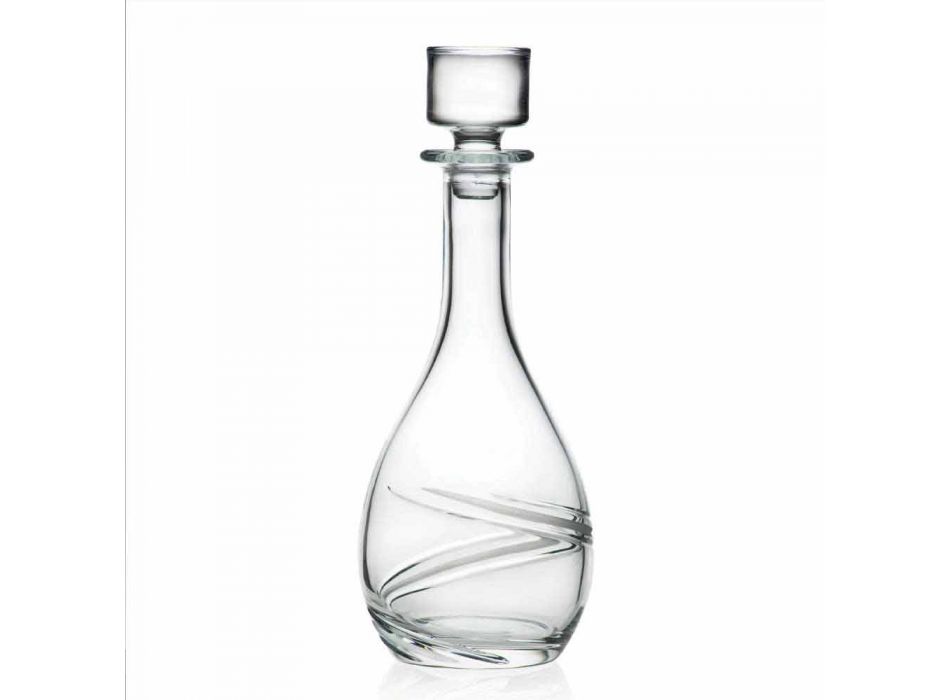 2 Bottiglie da Vino e Tappo di Eco Cristallo Decorato a Mano di Lusso - Ciclone Viadurini