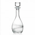 2 Bottiglie da Vino in Cristallo Decorato a Mano con Tappo Linea Lusso - Ciclone