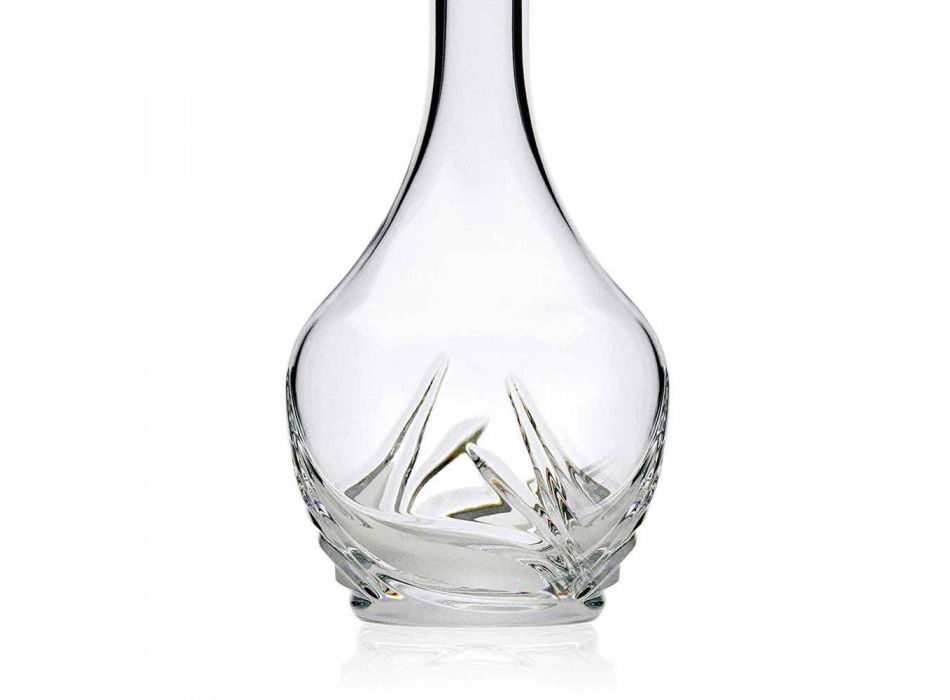 2 Bottiglie da Vino in Eco Cristallo con Tappo Design Rotondo e Decori - Avvento Viadurini